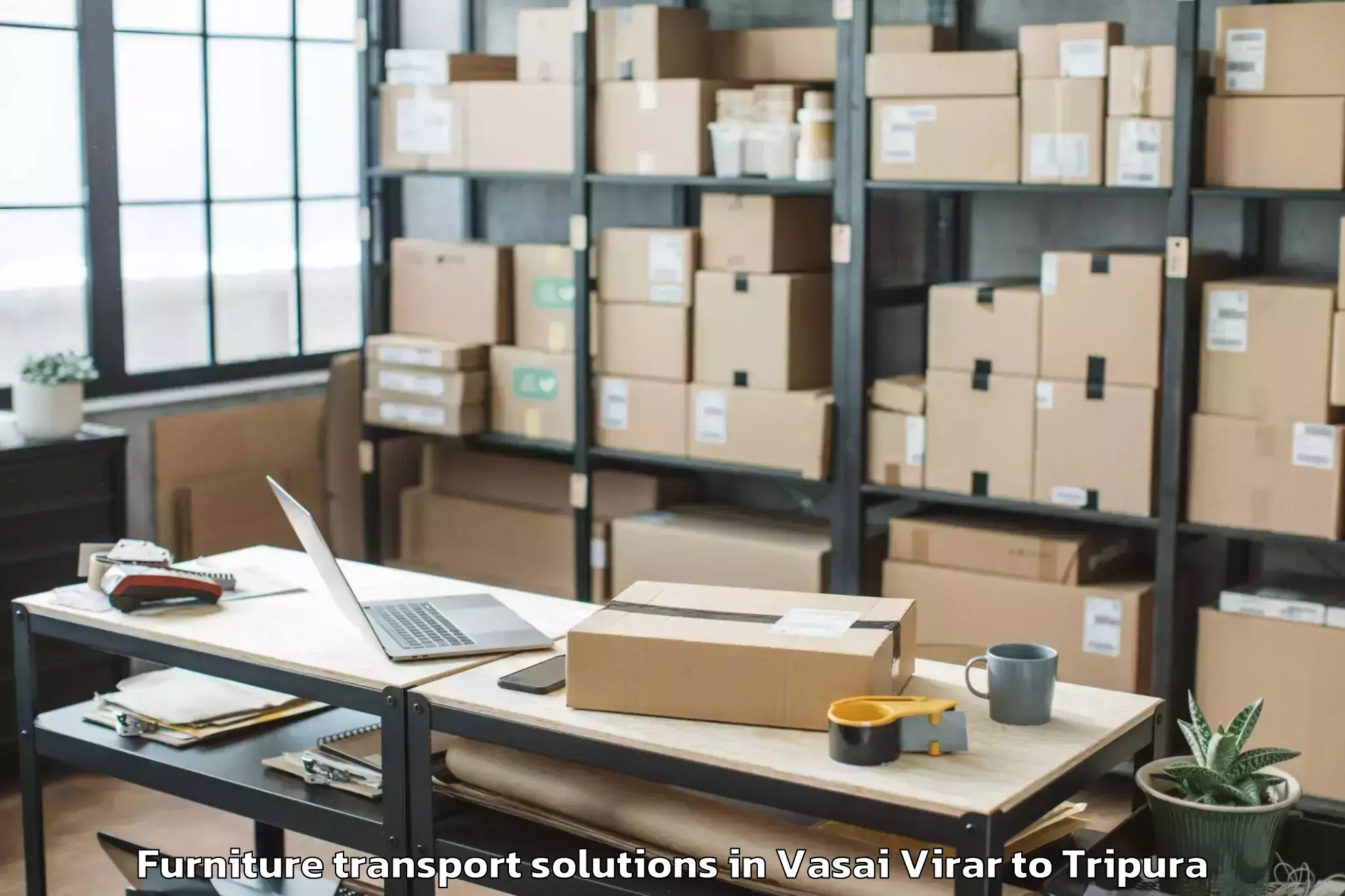 Comprehensive Vasai Virar to Amarpur Gomati Furniture Transport Solutions